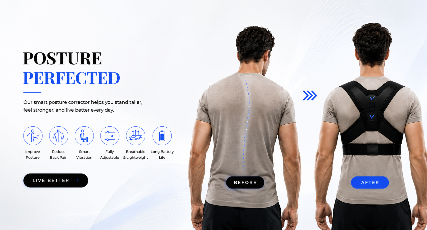 Novoraa Posture Corrector for Shoulder and Back Support - Landing Image 1