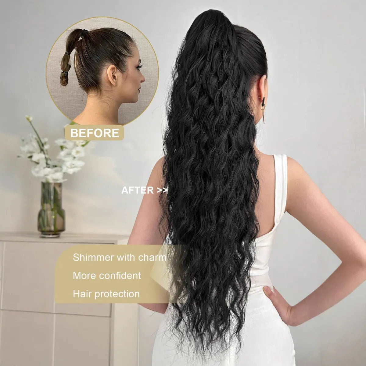 Novoraa Synthetic Hair Ponytail with Claw Clip
