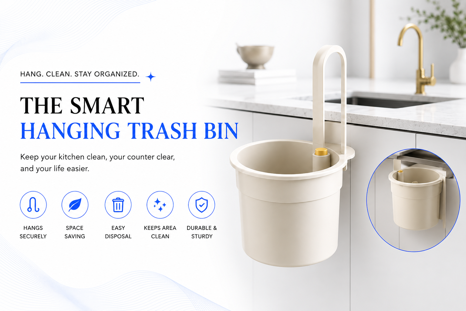 Novoraa Hanging Sink Drain Basket for Kitchen Use - Landing Image 1