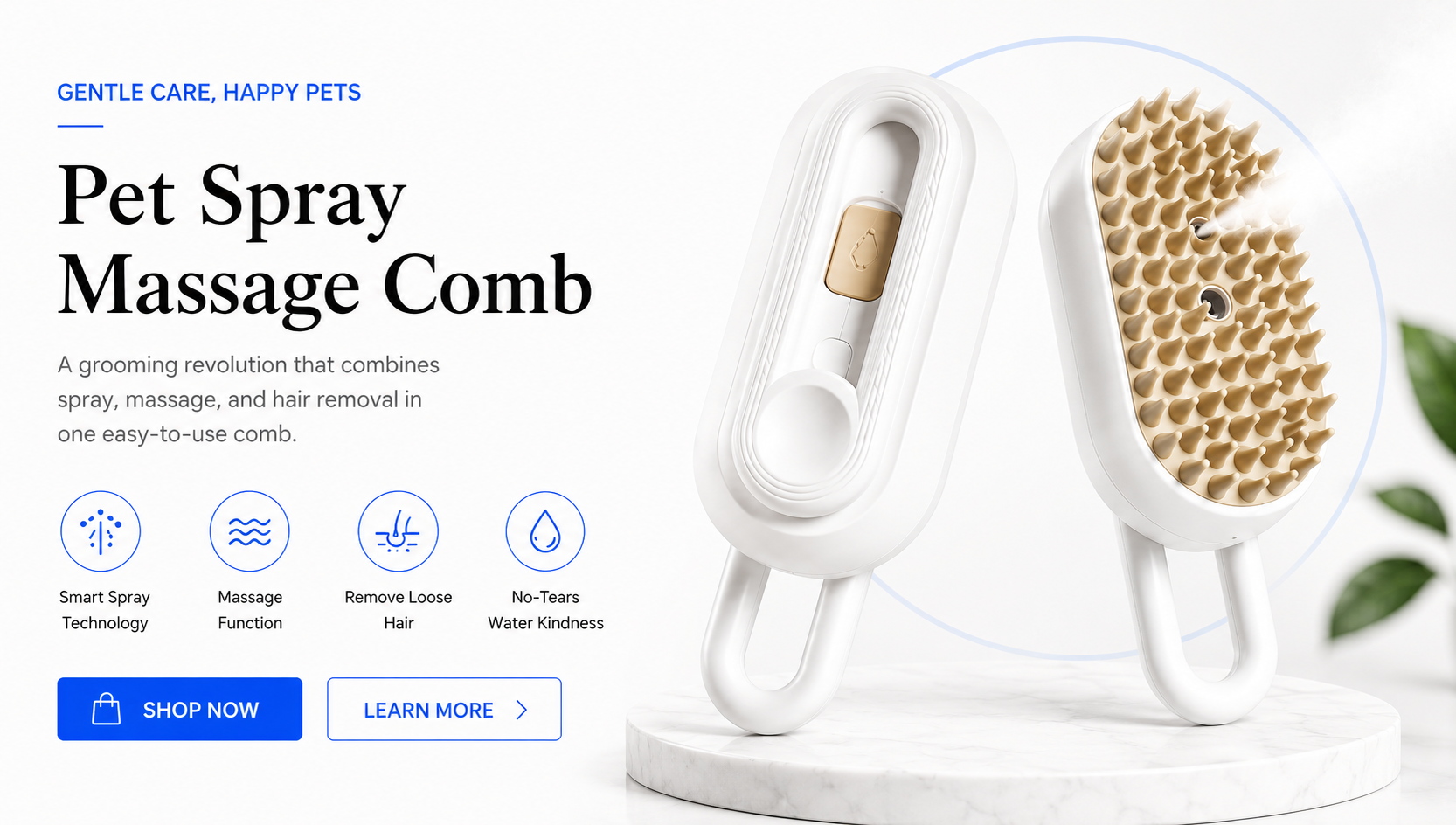 novoraa Pet Spray Massage Comb Cat Steam Comb Hair Comb - Landing Image 1