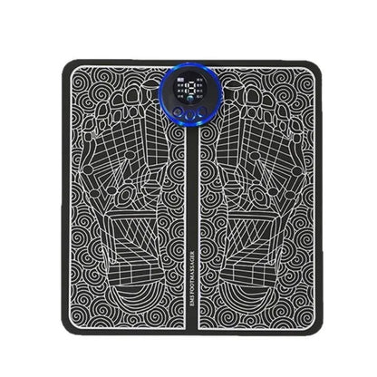 Digital bathroom scale with geometric design on a white background