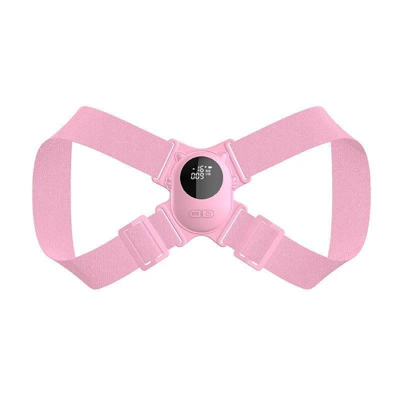 Pink waist trainer with digital display on a white background