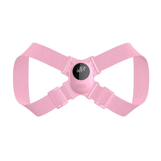 Pink waist trainer with digital display on a white background