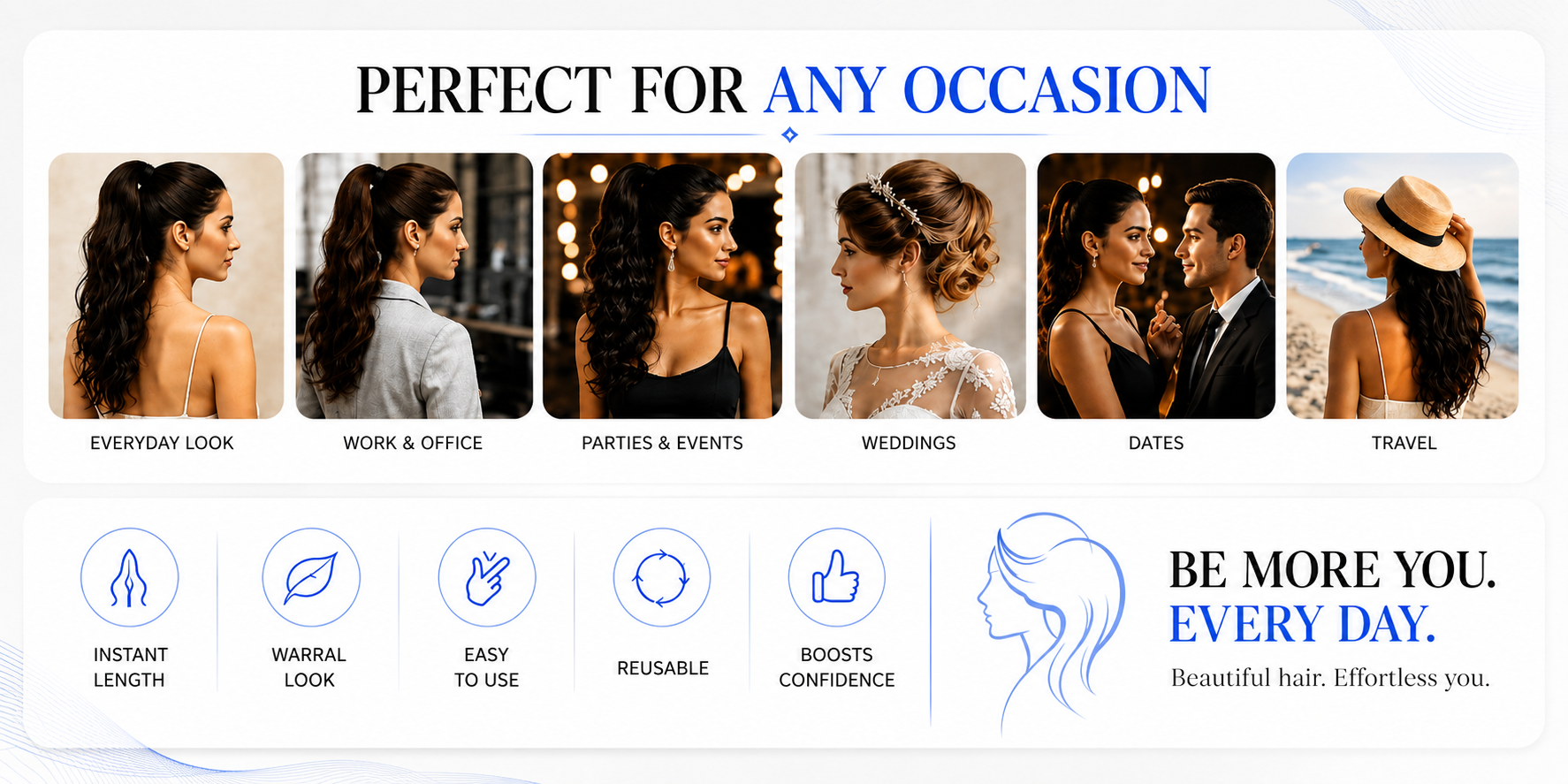 Novoraa Synthetic Hair Ponytail with Claw Clip - Landing Image 2