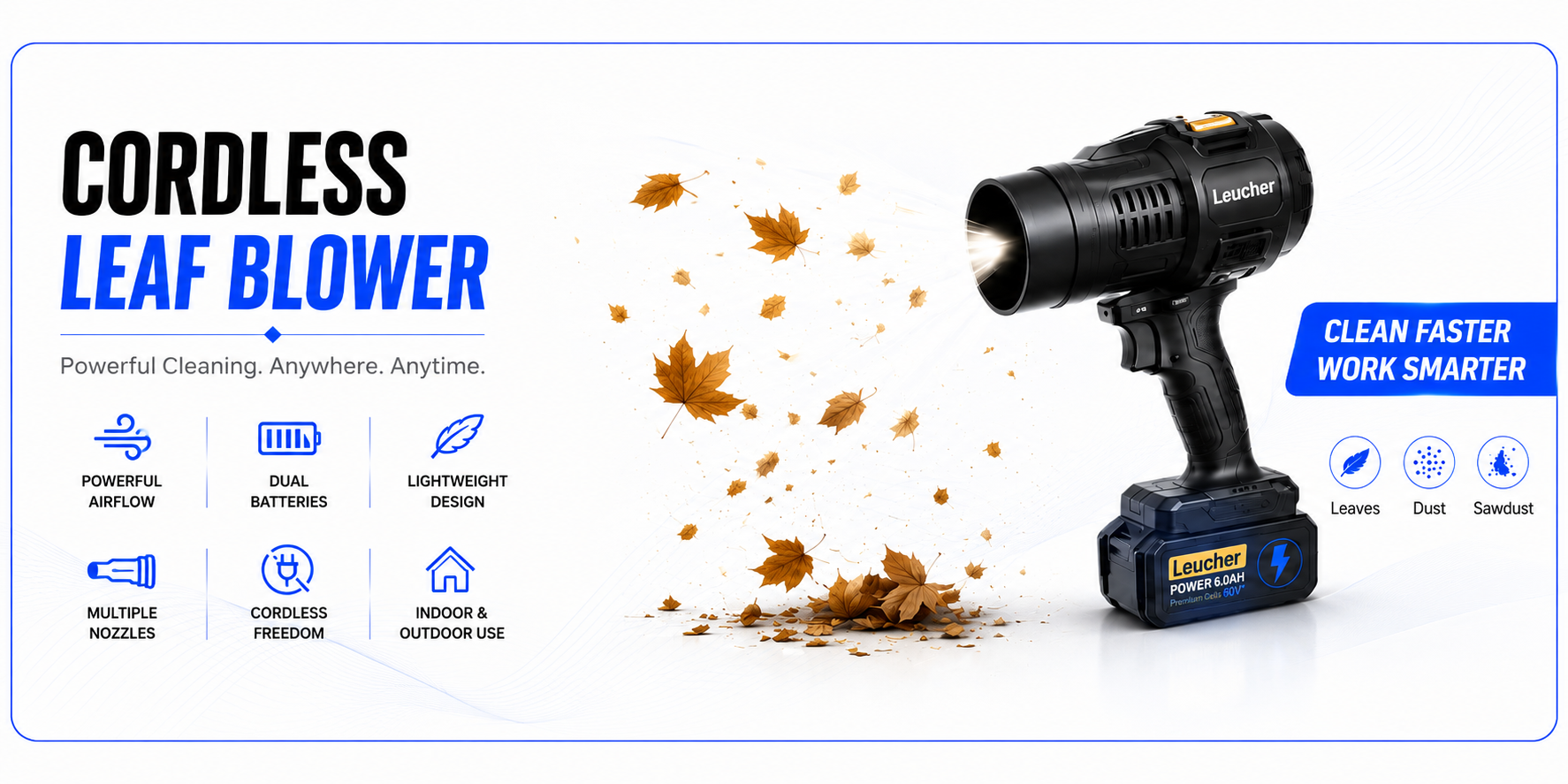 Novoraa Cordless Turbo Jet Leaf Blower - Landing Image 2