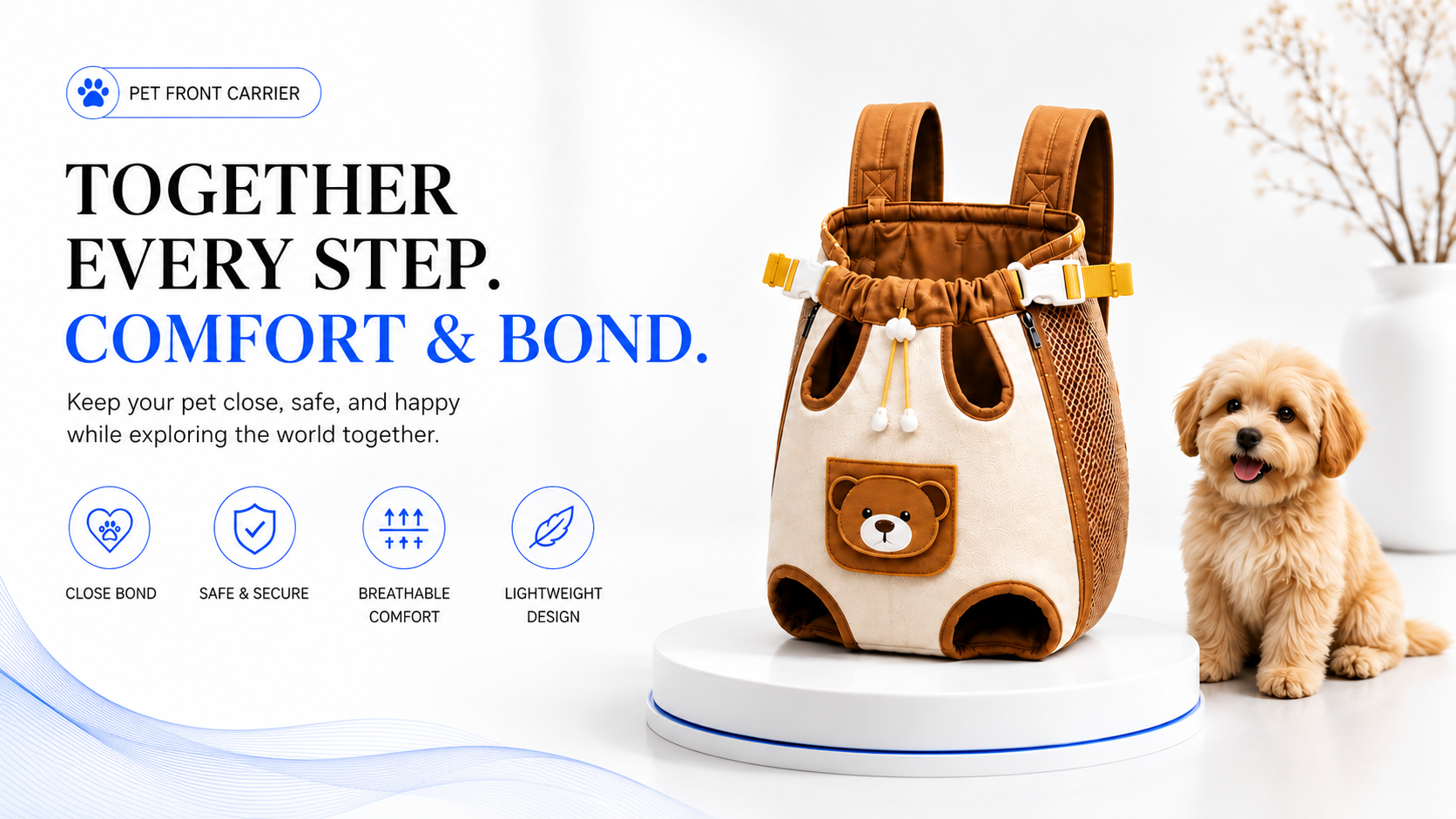 Novoraa Pet Carrier Backpack for Small Dogs - Landing Image 1