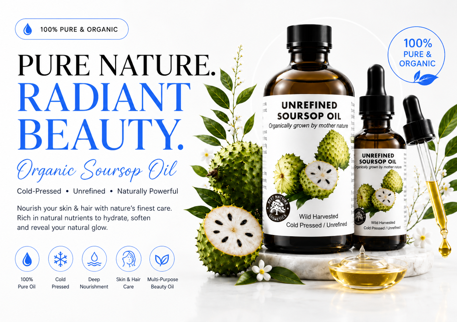 Novoraa Best Nature's Cosmetics Organic Soursop Oil - Landing Image 4