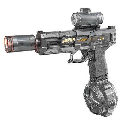 Toy blaster with detailed design on a white background