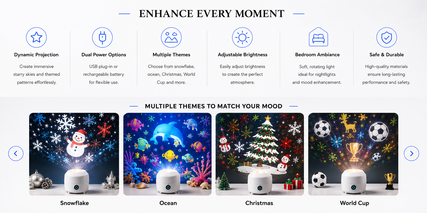 novoraa Rotating Starry Sky Projection Night Light 