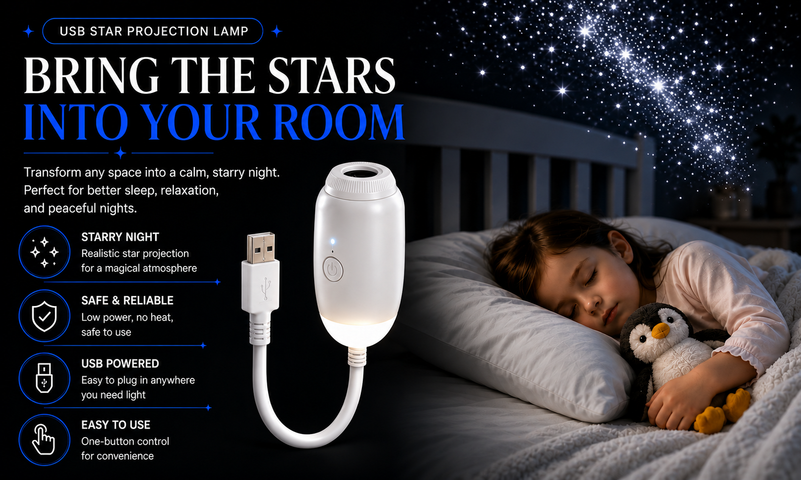 Novoraa USB Star Projection Lamp - Landing Image 2