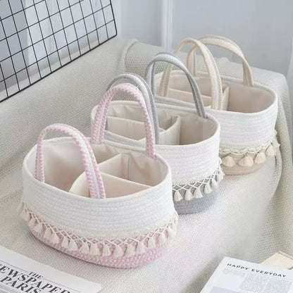 Novoraa Handwoven Storage Basket with Removable Compartments