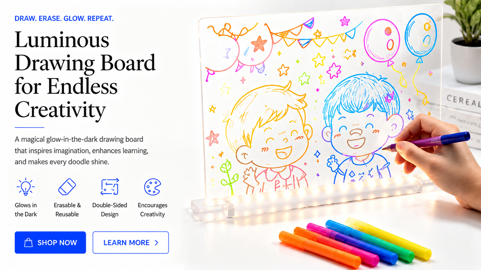 novoraaLuminous Drawing Board for Kids - Landing Image 3
