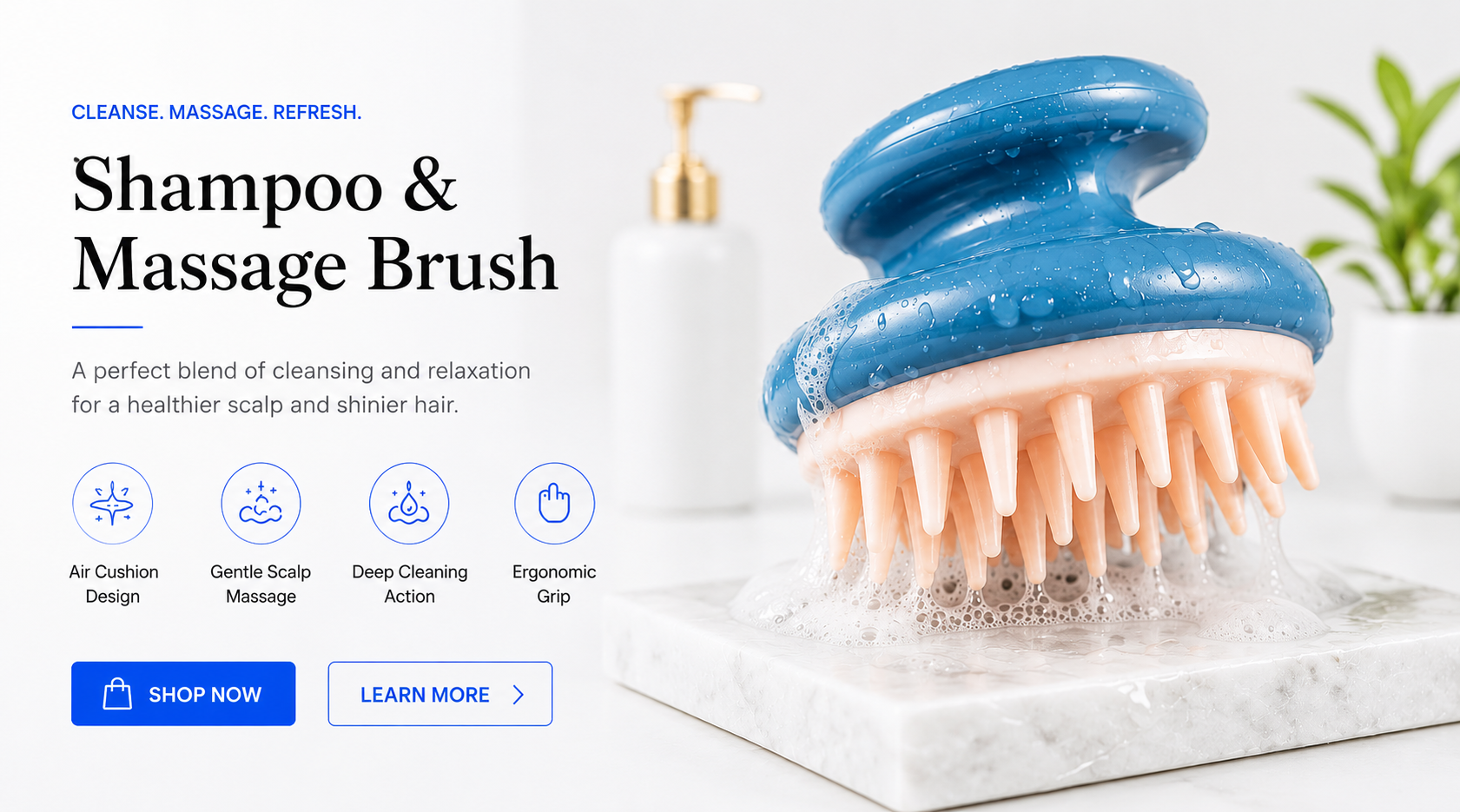 novoraa Hair-washing brush and shampoo comb - Landing Image 3