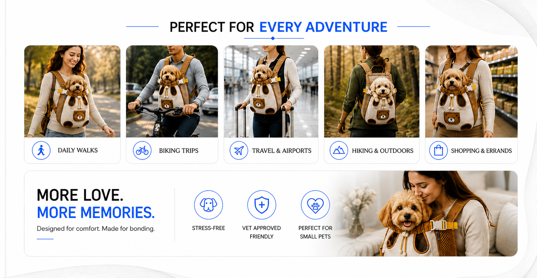 Novoraa Pet Carrier Backpack for Small Dogs - Landing Image 2