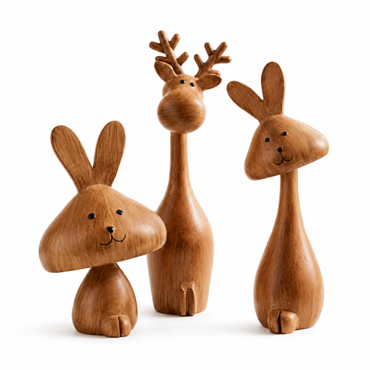 Novoraa Medieval Style Rabbit Family Figurine