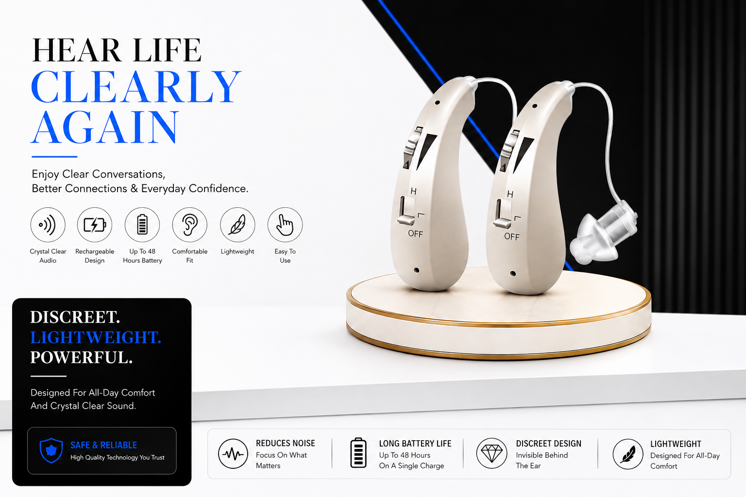 Novoraa TruHear™ | Invisible Behind The Ears Hearing Aids - Landing Image 1