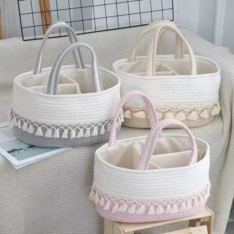 Novoraa Handwoven Storage Basket with Removable Compartments