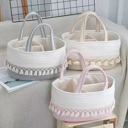 Novoraa Handwoven Storage Basket with Removable Compartments