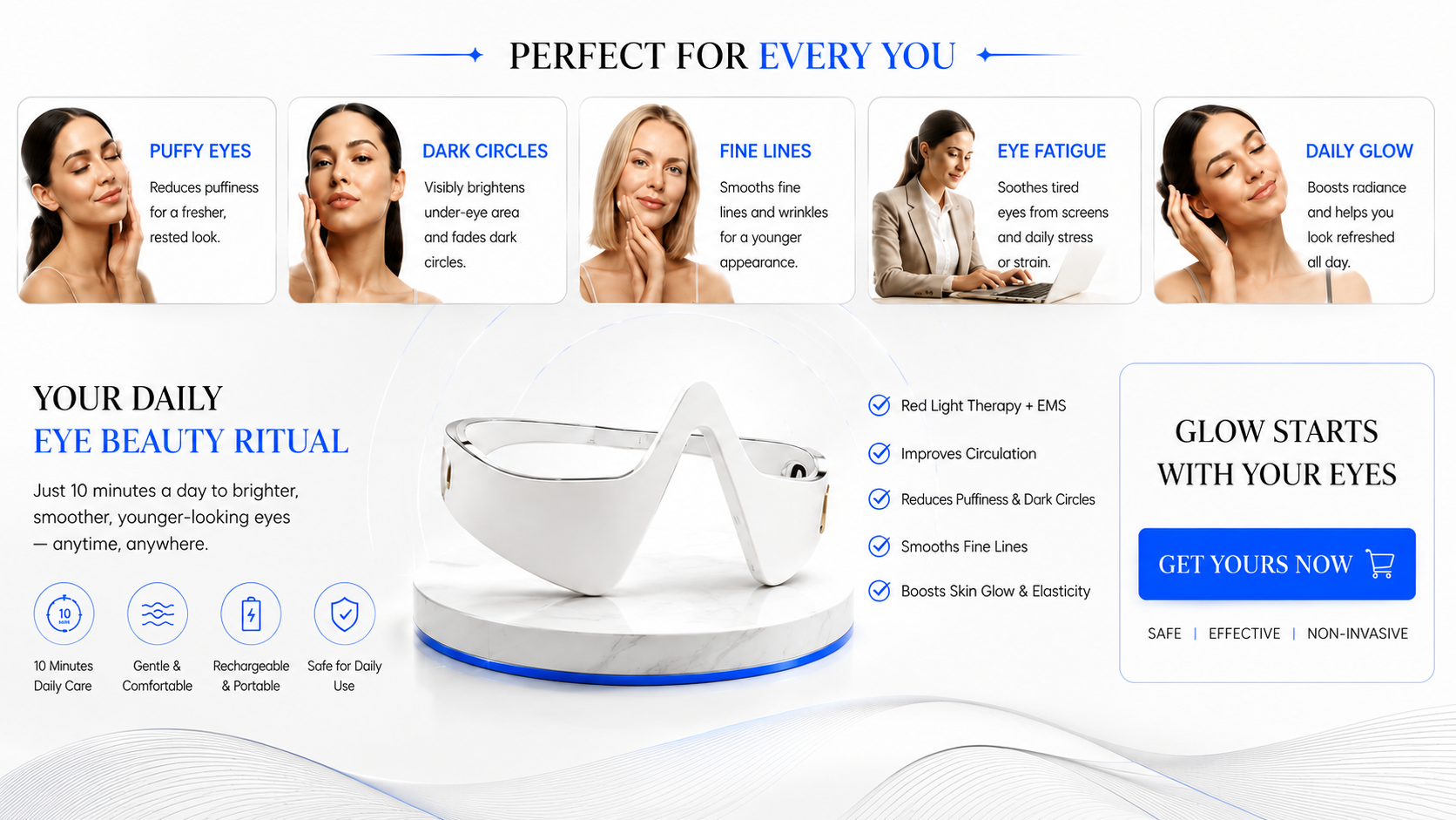 Novoraa  Eye Red Light Therapy Glasses - Landing Image 4