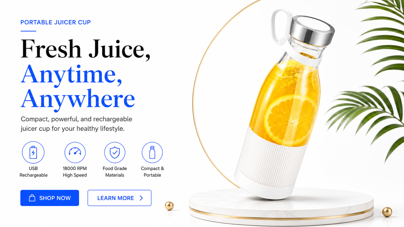 novoraa Mini USB Rechargeable Portable Juicer Cup - Landing Image 2