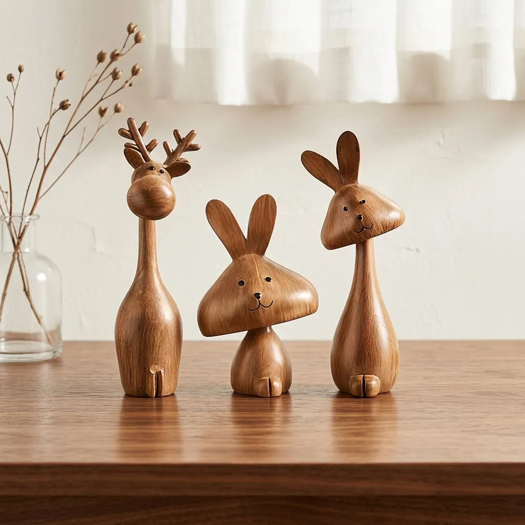 Novoraa Medieval Style Rabbit Family Figurine