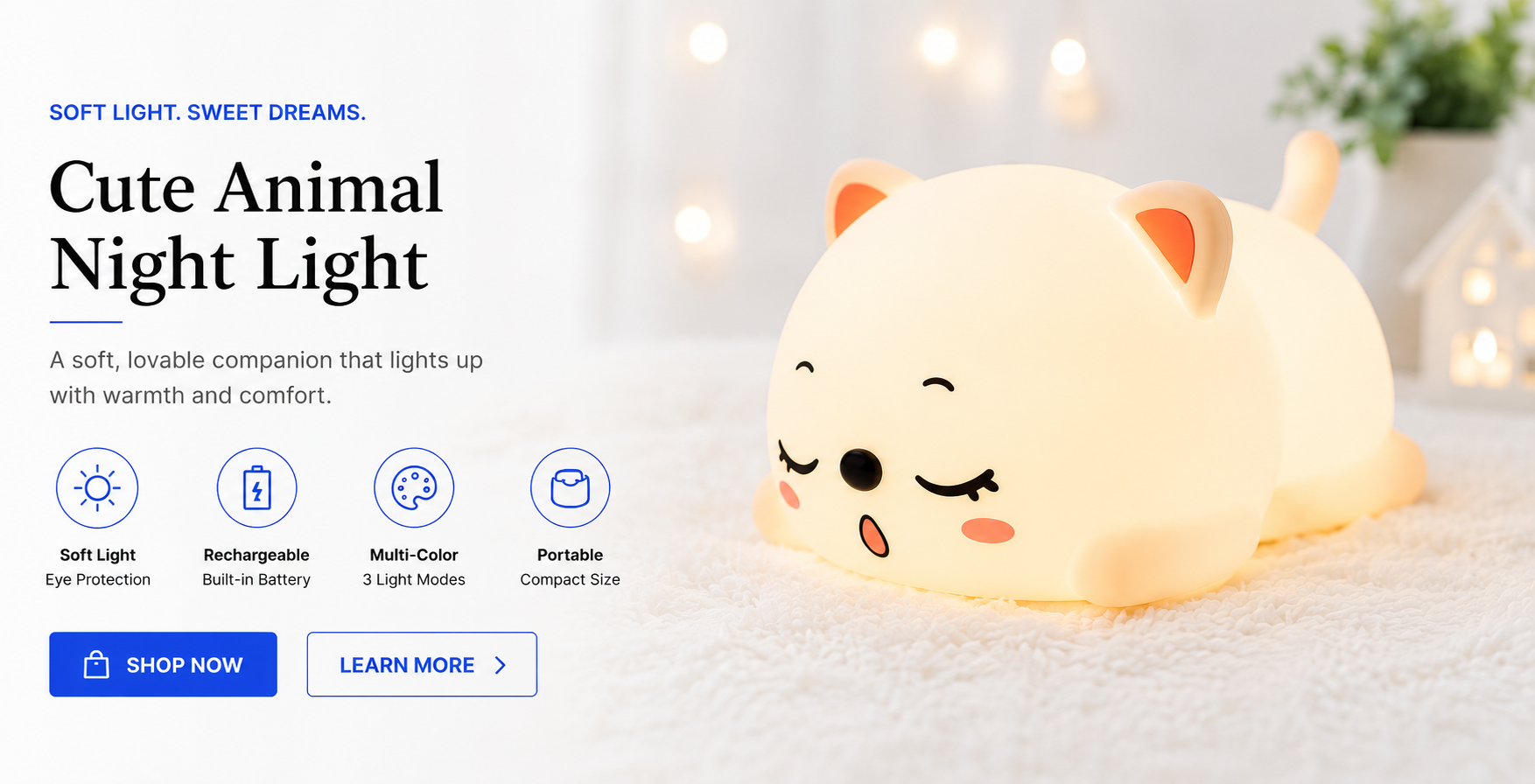 novoraa Animal Shape Rechargeable Night Light - Landing Image 2