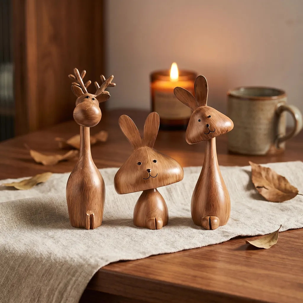 Novoraa Medieval Style Rabbit Family Figurine