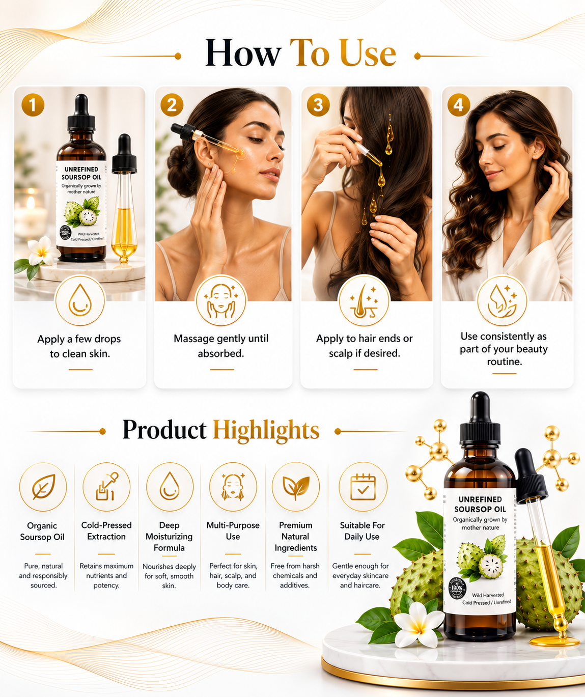 Novoraa Best Nature's Cosmetics Organic Soursop Oil - Landing Image 5