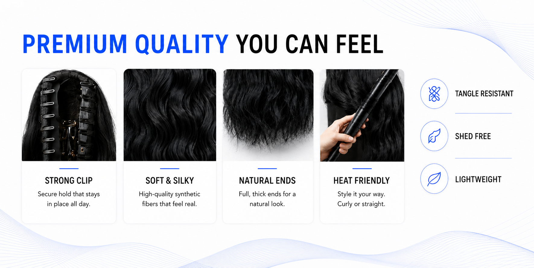 Novoraa Synthetic Hair Ponytail with Claw Clip - Landing Image 5