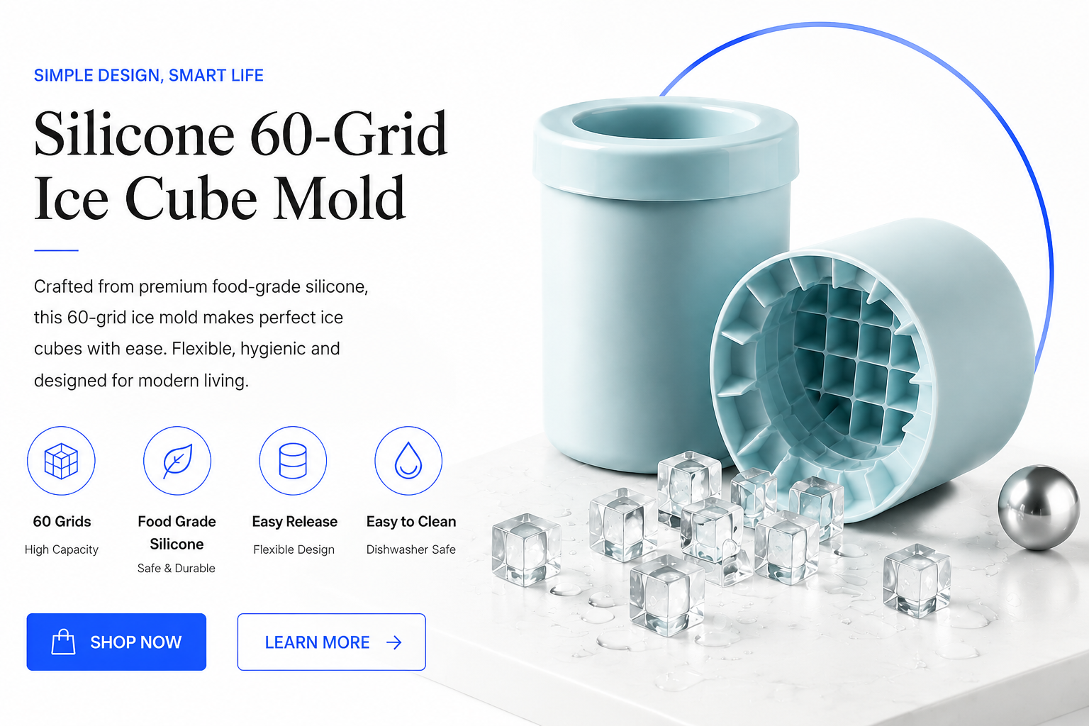 novoraa Silicone Ice Cube Mold - Landing Image 3