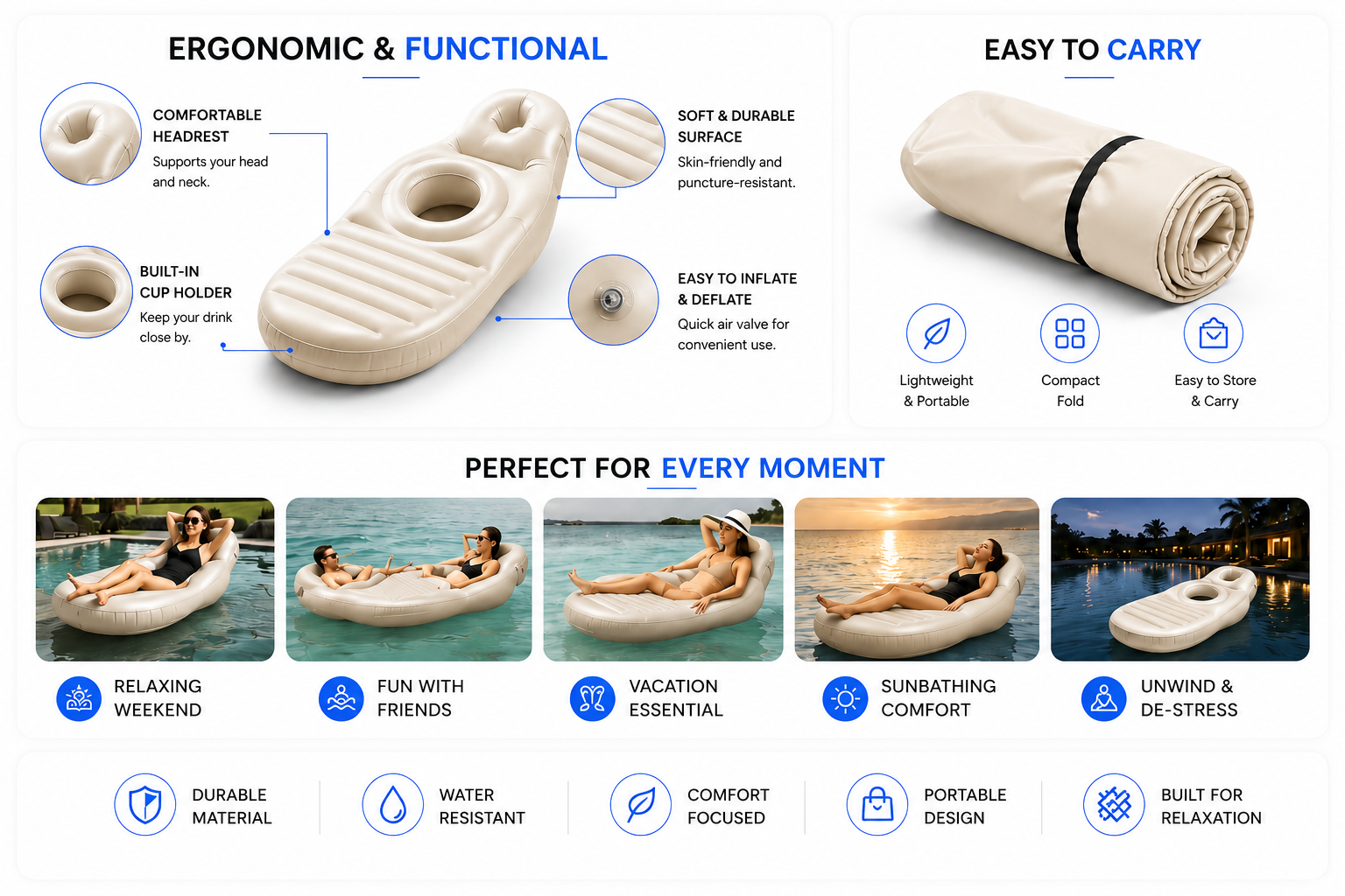 Novoraa  Inflatable Maternity Mattress O-Shaped Air Cushion - Landing Image 3