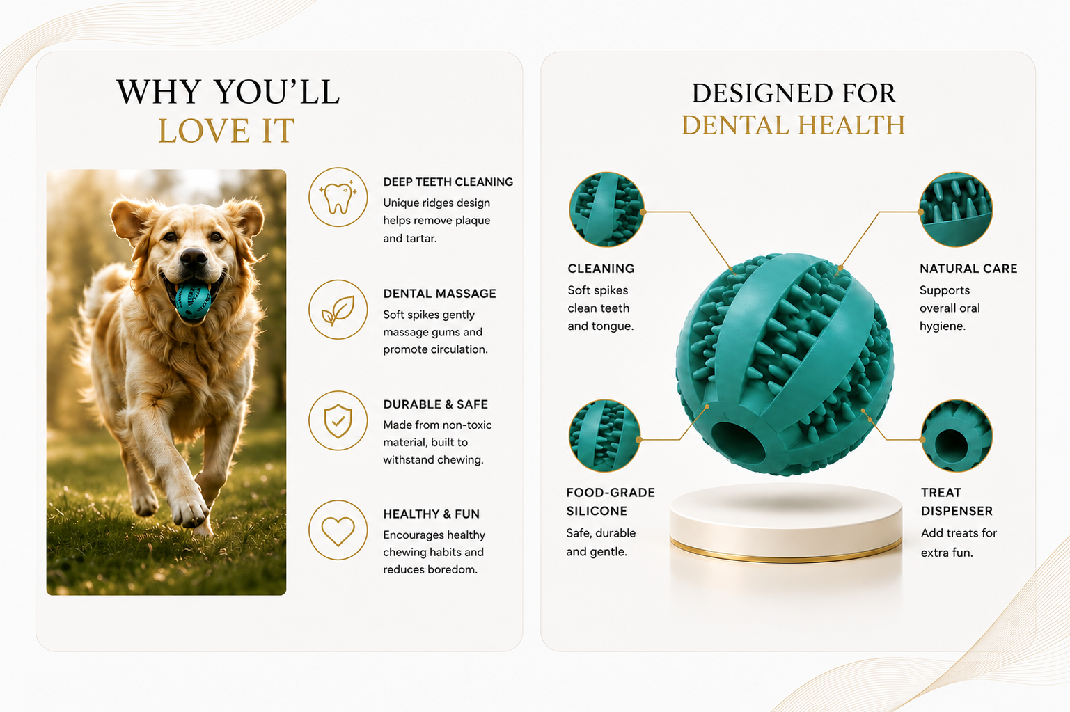 Novoraa Pet Chew Toy with Food Dispenser - Landing Image 3