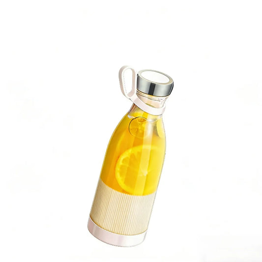 Glass water bottle with lemon design 