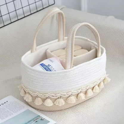 Novoraa Handwoven Storage Basket with Removable Compartments