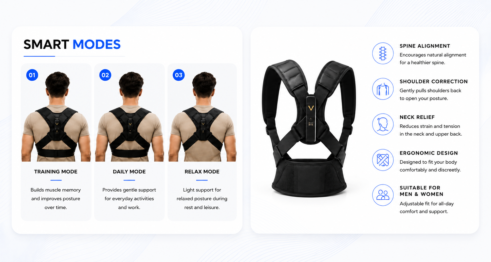 Novoraa Posture Corrector for Shoulder and Back Support - Landing Image 3
