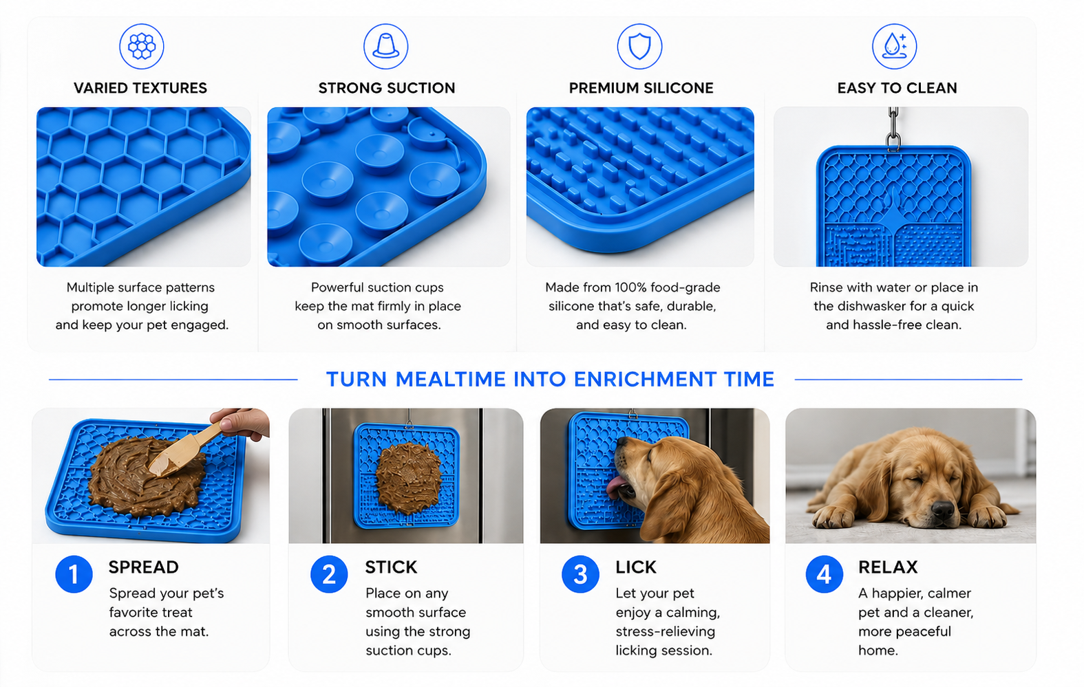 Novoraa Silicone Pet Licking Slow Feeder Pad - Landing Image 3