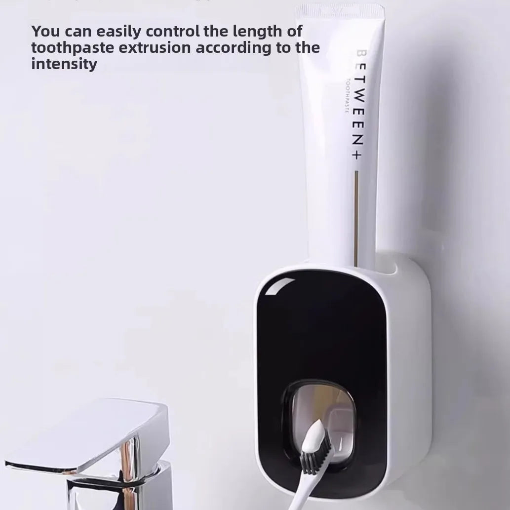 Novoraa Wall-Mounted Toothpaste Dispenser and Storage Rack