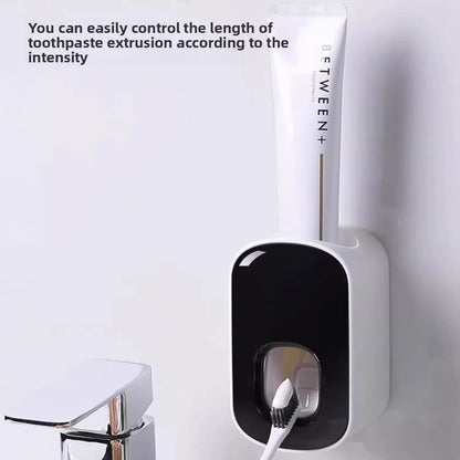 Novoraa Wall-Mounted Toothpaste Dispenser and Storage Rack