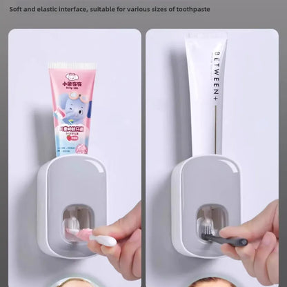 Novoraa Wall-Mounted Toothpaste Dispenser and Storage Rack